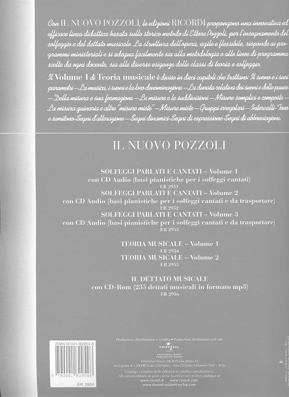 Il Nuovo Pozzoli: Teoria Musicale - Ed. P. G. Zauli - Volume 1 - opera